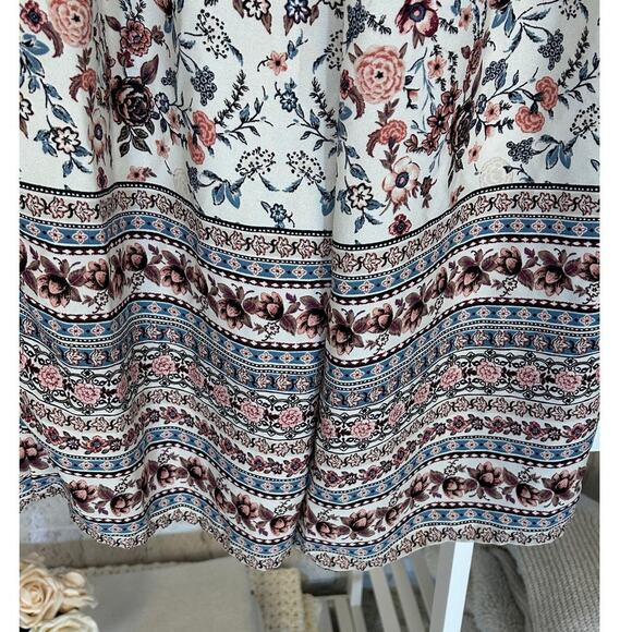 Bebop Women's Size L White Multicolor Floral Off the Shoulder Jumpsuit #0330 - Picture 9 of 16